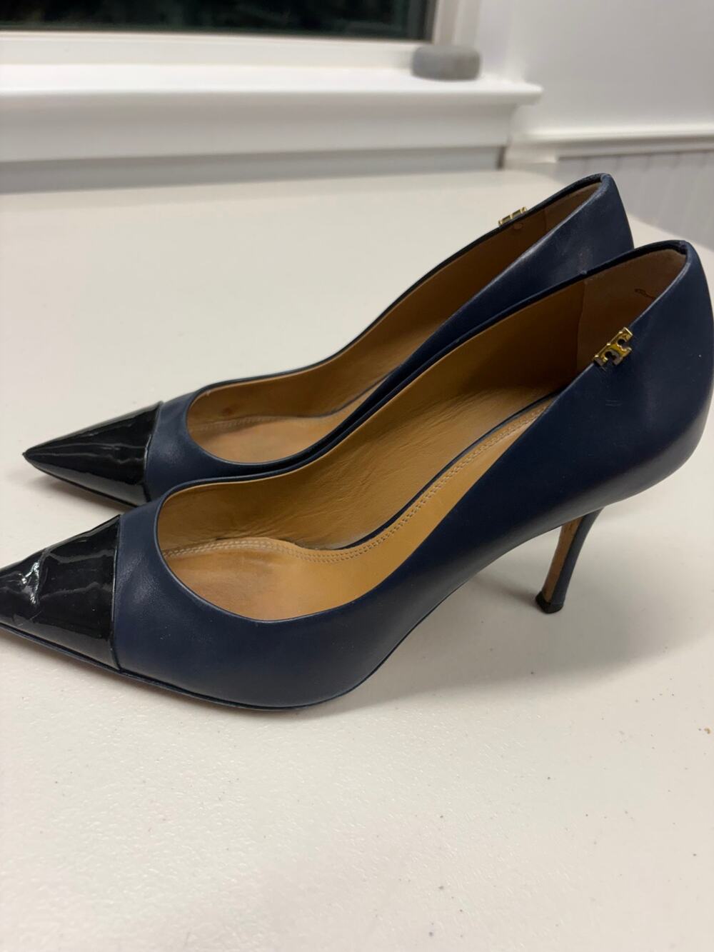 Tory Burch Penelope Cap Toe Bludebn Sz 9!’blue and